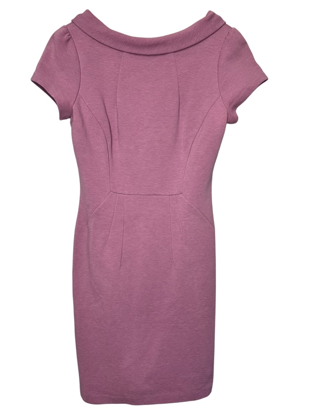 Boden Mauve Pink Textured Ottoman Foldover Collar Sheath Dress Size US 6P Petite